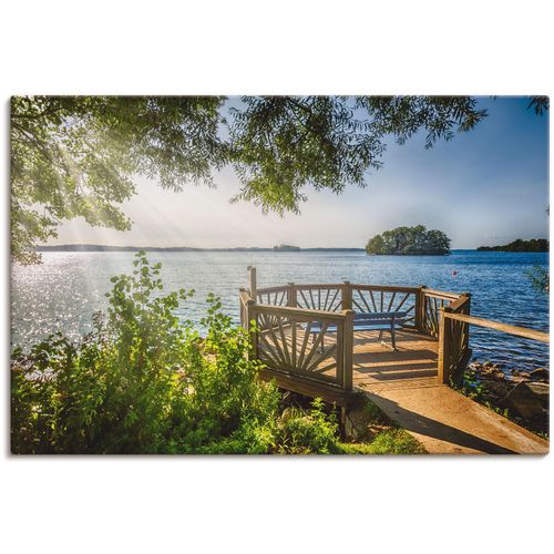 4062144224939 - Wandbild ARTLAND Holsteinsche Schweiz Plöner See Bilder Gr B H 120 cm x 80 cm Leinwandbild Gewässer 1 St blau Bild Kunstdruck Kunstdrucke Bilder als Alubild Leinwandbild Wandaufkleber oder Poster in versch Größen