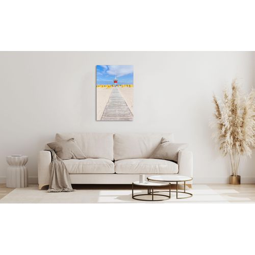 4047809884581 - Acrylglasbild QUEENCE Early Bilder Gr B H 90 cm x 60 cm Acrylglasbild Strand Hochformat 1 St beige Acrylglasbilder