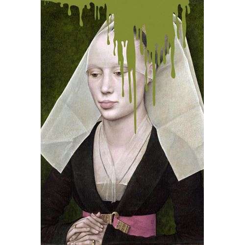 4049009057154 - Acrylglasbild QUEENCE Nonne Bilder Gr B H T 60 cm x 90 cm x 24 cm grün Acrylglasbilder Bilder