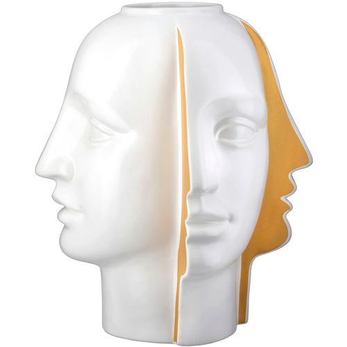 4063387590584 - Tischvase GILDE Vase Gesicht Facial weiß H 28 cm weiß B23cm H28cm T23cm Ø23cm Keramik Vasen