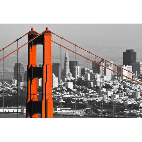 4067437732351 - Leinwandbild QUEENCE The Bridge Bilder Gr B H 90 cm x 60 cm rechteckig Bilder von Amerika-Brücken Querformat 1 St grau Leinwandbilder Akustikbild mit sehr guten Schallabsorptions-Eigenschaften