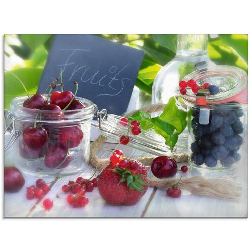 4055327987899 - Glasbild ARTLAND Frischer Früchte Sommer Bilder Gr B H 80 cm x 60 cm Glasbild Lebensmittel Querformat 1 St rot Bild Glasbild Glasbilder Bilder in verschiedenen Größen
