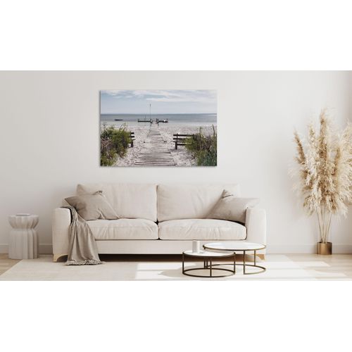 4047809883805 - Acrylglasbild QUEENCE Erlos Bilder Gr B H 90 cm x 60 cm Acrylglasbild Strand Querformat 1 St weiß Acrylglasbilder