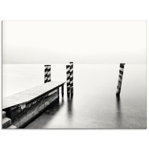 4055327263801 - Glasbild ARTLAND Einsam Bilder Gr B H 80 cm x 60 cm Glasbild Gewässer Querformat 1 St schwarz Bild Glasbild Glasbilder Bilder in verschiedenen Größen