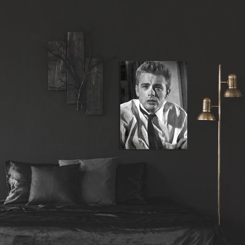 4067437106237 - Acrylglasbild QUEENCE James Dean Bilder Gr B H T 60 cm x 90 cm x 04 cm Schwarz-Weiß-Mann-Stars Hochformat grau Acrylglasbilder Fine Art-Print in Galeriequalität