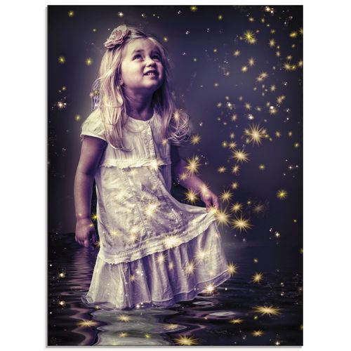 4059745560405 - Glasbild ARTLAND Märchen - Sterntaler Bilder Gr B H 60 cm x 80 cm Glasbild Geschichten & Märchen Hochformat 1 St blau Bild Glasbild Glasbilder Bilder in verschiedenen Größen