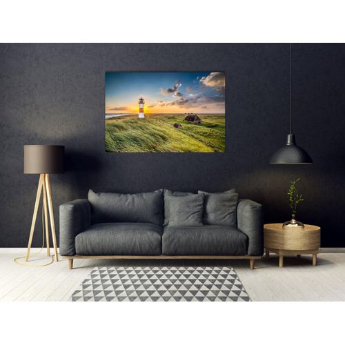 4047809882617 - Acrylglasbild QUEENCE Edgar Bilder Gr B H 120 cm x 80 cm Acrylglasbild Landschaft Querformat 1 St gelb (gelb blau) Acrylglasbilder
