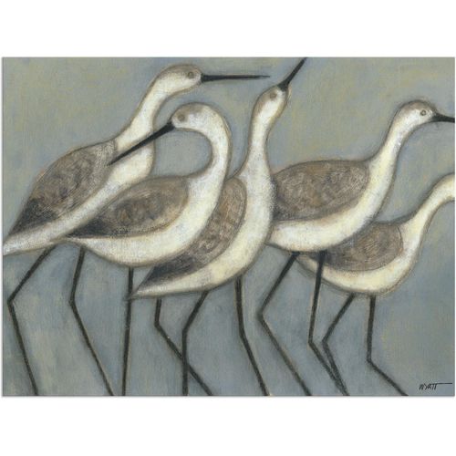 4062144373378 - Wandbild ARTLAND Küstenvögel II Bilder Gr B H 120 cm x 90 cm Alu-Dibond-Druck Vögel Querformat 1 St grau Bild Metallbild Metallbilder Bilder als Alubild Leinwandbild Wandaufkleber oder Poster in versch Größen