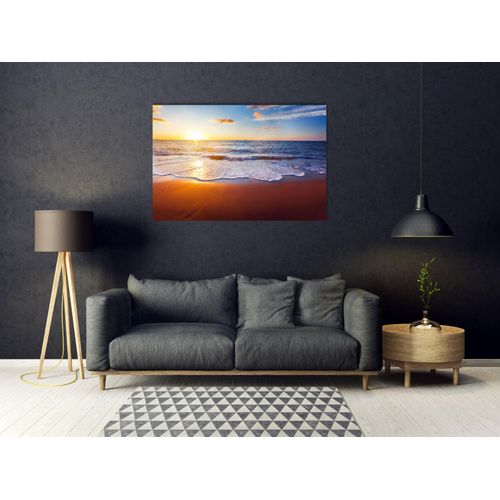 4047809883911 - Acrylglasbild QUEENCE Esko Bilder Gr B H 90 cm x 60 cm Acrylglasbild Strand Querformat 1 St orange Acrylglasbilder