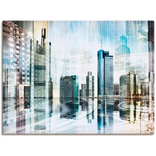 4055327311892 - Wandbild ARTLAND Frankfurt Skyline Abstrakte Collage Bilder Gr B H 120 cm x 90 cm Leinwandbild Deutschland 1 St blau Bild Kunstdruck Kunstdrucke Bilder als Leinwandbild Wandaufkleber oder Poster in versch Größen