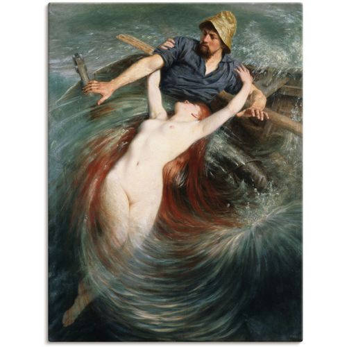 4055327120388 - Wandbild ARTLAND Ein Fischer in den Fängen einer Sirene Bilder Gr B H 90 cm x 120 cm Leinwandbild klassische Fantasie 1 St blau Bild Poster Bilder als Leinwandbild Wandaufkleber oder in versch Größen 4055327120388 - Wandbild ARTLAND Ein Fischer in den Fängen einer Sirene Bilder Gr B H 90 cm x 120 cm Leinwandbild klassische Fantasie 1 St blau Bild Poster Bilder als Leinwandbild Wandaufkleber oder in versch Größen