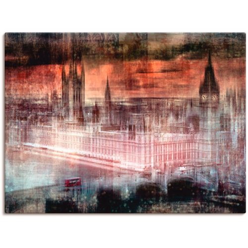 4055327190237 - Wandbild ARTLAND Digitale Kunst London Westminster II Bilder Gr B H 120 cm x 90 cm Leinwandbild Gebäude 1 St rot Bild Kunstdruck Kunstdrucke Bilder als Alubild Leinwandbild Wandaufkleber oder Poster in versch Größen