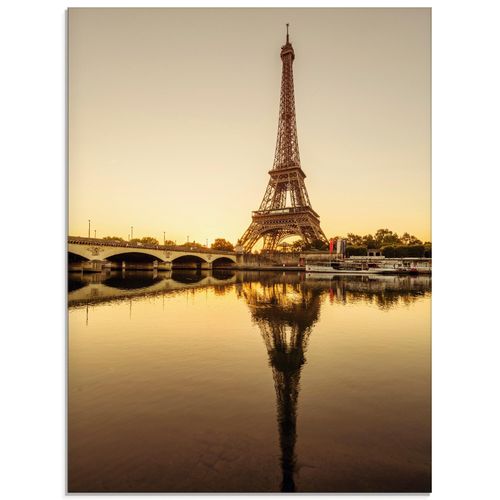 4057738097365 - Glasbild ARTLAND Paris Eiffelturm V Bilder Gr B H 60 cm x 80 cm Glasbild Gebäude Hochformat 1 St goldfarben Bild Glasbild Glasbilder Bilder in verschiedenen Größen