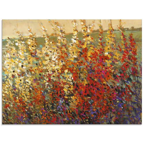 4058661338228 - Glasbild ARTLAND Feld mit Herbstblumen I Bilder Gr B H 80 cm x 60 cm Glasbild Blumenwiese Querformat 1 St rot Bild Glasbild Glasbilder Bilder in verschiedenen Größen