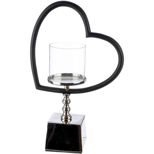 4063387578568 - Windlicht GILDE Windlicht Herz Te quiero schwarz silberfarben silber (schwarz silberfarben) B265cm H395cm T9cm Aluminium Glas Kerzenhalter 4063387578568 - Windlicht GILDE Windlicht Herz Te quiero schwarz silberfarben silber (schwarz silberfarben) B265cm H395cm T9cm Aluminium Glas Kerzenhalter