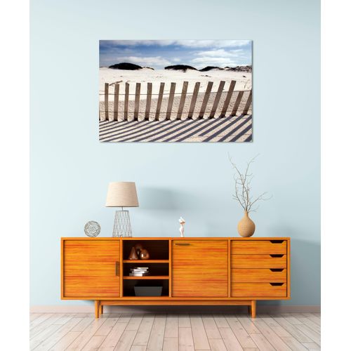 4047809883843 - Acrylglasbild QUEENCE Holzzaun im Sand beige (farbe bild(er) beige) B120cm H80cm Bilder Fine Art-Print in Galeriequalität 4047809883843 - Acrylglasbild QUEENCE Holzzaun im Sand beige (farbe bild(er) beige) B120cm H80cm Bilder Fine Art-Print in Galeriequalität
