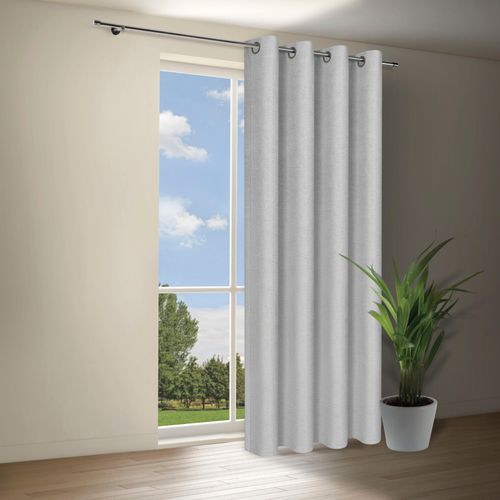 4007863688594 - Vorhang Eliana Gr 1 grau (hellgrau) B140cm H245cm Wirkware Polyester Gardinen Blickdichter Ösenschal Eliana