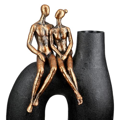 4063387581377 - Tischvase CASABLANCA BY GILDE Vase Mann  Frau Movement schwarz H 255 cm schwarz B20cm H255cm T115cm Vasen