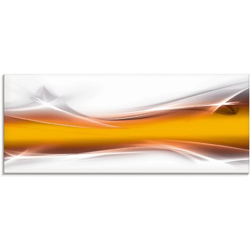 4057738976172 - Glasbild ARTLAND Kreatives Element Bilder Gr B H 125 cm x 50 cm Glasbild Gegenstandslos 1 St goldfarben Glasbilder in verschiedenen Größen