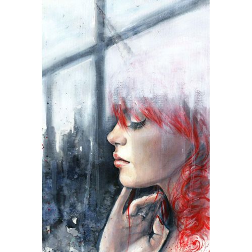 4049009635437 - Acrylglasbild QUEENCE Frau am Fenster bunt (farbe bild(er) bunt) B80cm H120cm T24cm Bilder Fine Art-Print in Galeriequalität