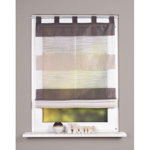 4056751374361 - Raffrollo HOME WOHNIDEEN GABI Gr 2 grau (stein) B80cm H130cm Voile Obermaterial 100% Polyester Raffrollos Effektvoile