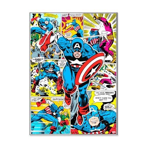 5011583327755 - Leinwandbild ART FOR THE HOME CAPTAIN AMERICA Bilder Gr B H T 50 cm x 70 cm x 22 cm Fantasy bunt (gelb blau rot) Leinwandbilder Bilder