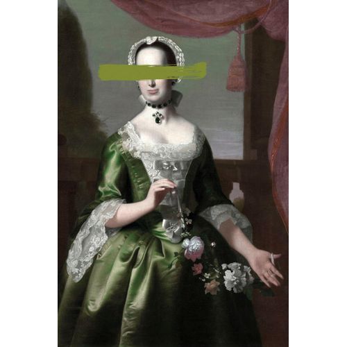 4049009352976 - Acrylglasbild QUEENCE Frau mit Farbklecks grün (farbe bild(er) grün) B60cm H90cm T24cm Bilder Fine Art-Print in Galeriequalität