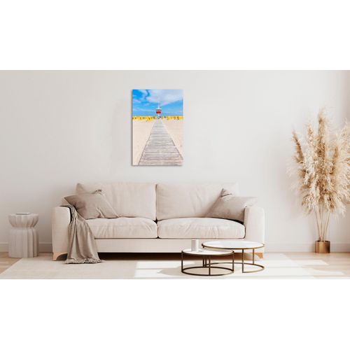 4047809884598 - Acrylglasbild QUEENCE Early Bilder Gr B H 80 cm x 60 cm Acrylglasbild Strand Hochformat 1 St beige Acrylglasbilder