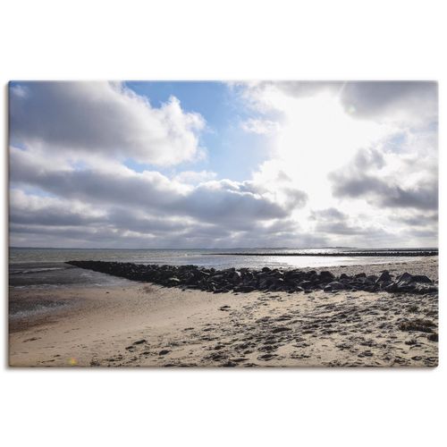 4059745938167 - Wandbild ARTLAND Sonnenuntergang auf der Insel Föhr Bilder Gr B H 120 cm x 80 cm Leinwandbild Strand Querformat 1 St blau Bild Leinwandbild Kunstdrucke Bilder als Alubild Leinwandbild Wandaufkleber oder Poster in versch Größen