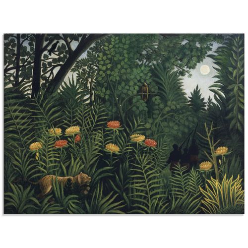 4058661221209 - Glasbild ARTLAND Urwald mit Tiger und Jägern Um 1907 Bilder Gr B H 80 cm x 60 cm Glasbild Wald Querformat 1 St grün Bild Glasbild Glasbilder Bilder in verschiedenen Größen 4058661221209 - Glasbild ARTLAND Urwald mit Tiger und Jägern Um 1907 Bilder Gr B H 80 cm x 60 cm Glasbild Wald Querformat 1 St grün Bild Glasbild Glasbilder Bilder in verschiedenen Größen