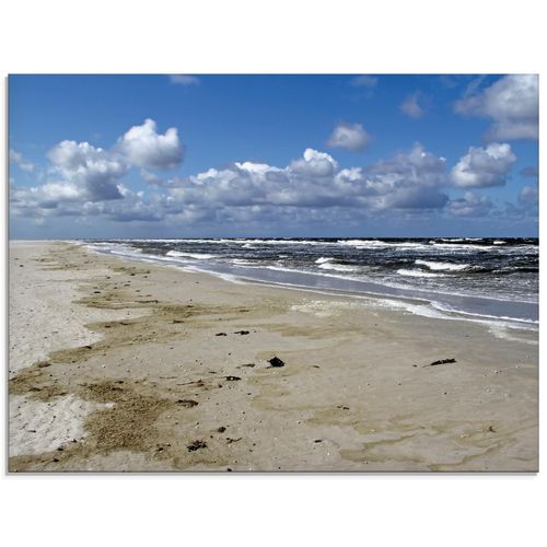 4055327185486 - Glasbild ARTLAND Nordsee - Urlaubsfeeling pur Bilder Gr B H 80 cm x 60 cm Glasbild Strand Querformat 1 St beige (naturfarben) Bild Glasbild Glasbilder Bilder in verschiedenen Größen