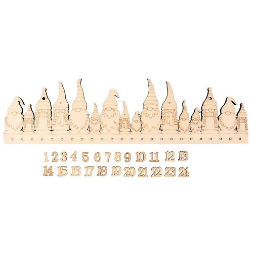 4006166936432 - Adventskalenderleiste Wichtel aus Holz 442 x 12 cm 4006166936432 - Adventskalenderleiste Wichtel aus Holz 442 x 12 cm