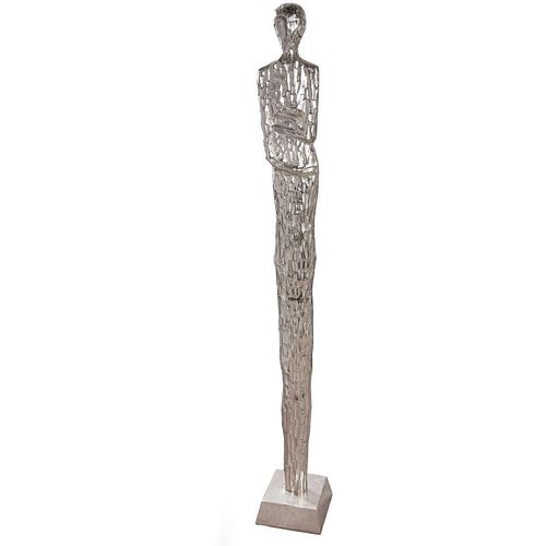 4063387577233 - Dekofigur GILDE Skulptur Frau Salvina silberfarben H 156 cm silber (silberfarben) B20cm H156cm T20cm Aluminium Dekofiguren
