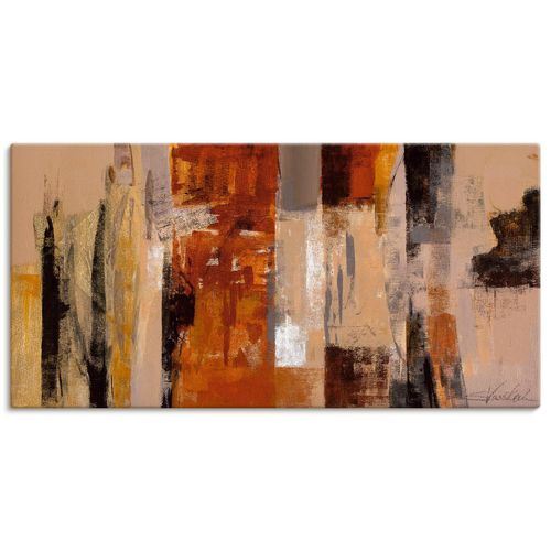 4055327757850 - Wandbild ARTLAND Stadt-Morgen Bilder Gr B H 150 cm x 75 cm Leinwandbild Gegenstandslos Querformat 1 St braun Bild Poster Bilder als Leinwandbild Wandaufkleber oder in versch Größen