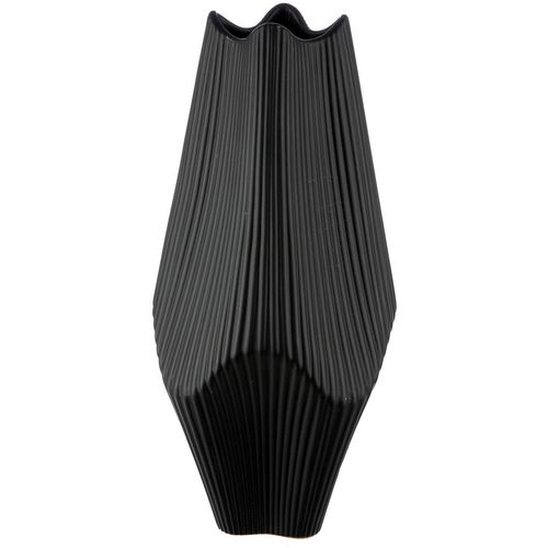 4063387553817 - Tischvase GILDE Vase Lamellen H 30 cm schwarz B15cm H30cm T15cm Ø15cm Keramik Vasen 4063387553817 - Tischvase GILDE Vase Lamellen H 30 cm schwarz B15cm H30cm T15cm Ø15cm Keramik Vasen