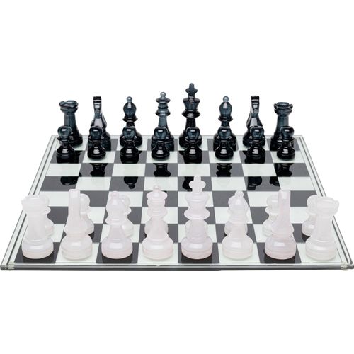 4025621548201 - Dekoobjekt DESIGN Deko Objekt Chess Transparent 60x60cm schwarz B60cm H13cm T60cm Polyresin Dekofiguren