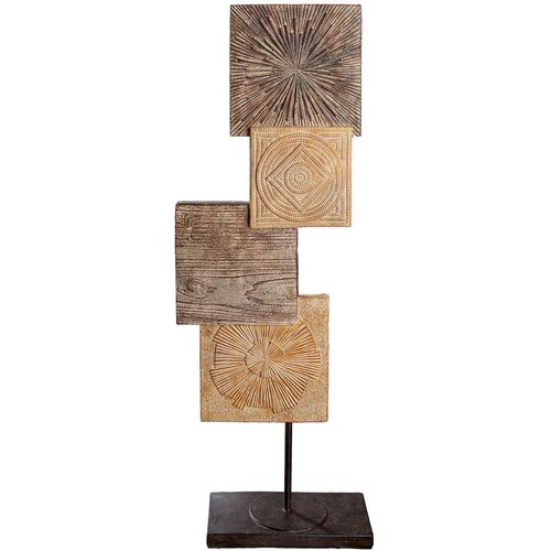 4063387592472 - Dekoobjekt CASABLANCA BY GILDE Skulptur quadratisch Esculpida naturfarben H 69 cm beige (naturfarben) B25cm H69cm T115cm Kunstharz Dekofiguren