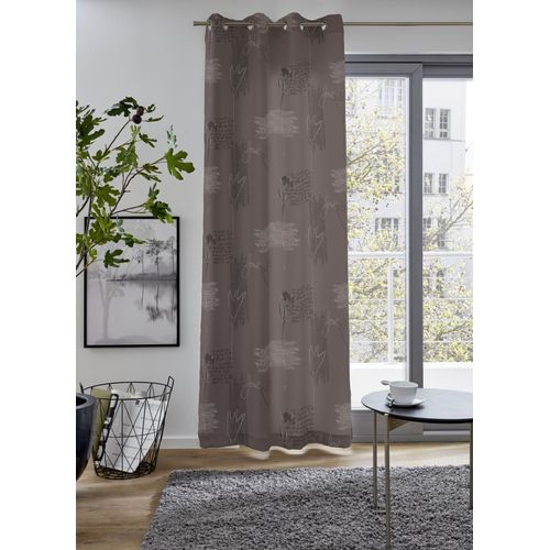 4025358015410 - Vorhang AMSTERDAM Gardinen Gr 235 cm Ösen 135 cm braun Ösen blickdicht bedruckt verschiedene Größen