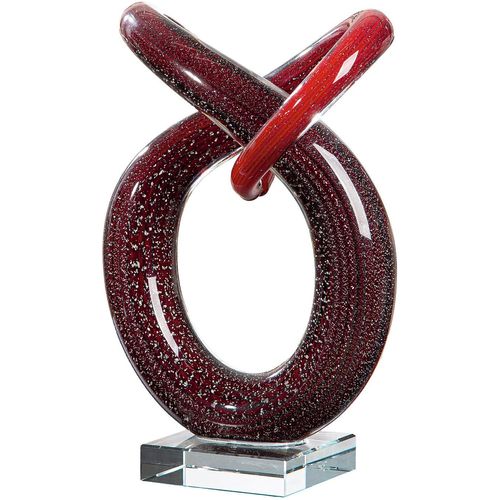4063387593813 - Dekoobjekt CASABLANCA BY GILDE Skulptur Curvum rot H 24 cm rot B17cm H24cm T8cm Glas Dekofiguren