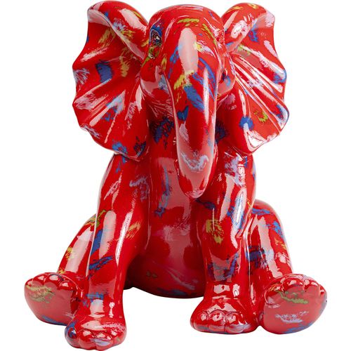 4025621561743 - Dekofigur DESIGN Deko Figur Elephant Dots Rot 18cm bunt (mehrfarbig) B19cm H16cm T195cm Polyresin Dekofiguren