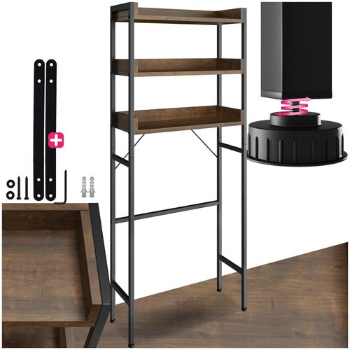 4061173244864 - tectake® Badezimmerregal Seattle - 67 x 25 x 1655 cm Industrial Holz dunkel rustikal 4061173244864 - tectake® Badezimmerregal Seattle - 67 x 25 x 1655 cm Industrial Holz dunkel rustikal