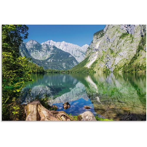 4062144729083 - Wandbild ARTLAND Obersee Berchtesgadener Land in Bayern Bilder Gr B H 120 cm x 80 cm Alu-Dibond-Druck Berge & Alpenbilder Querformat 1 St grün Kunstdrucke als Alubild Leinwandbild Wandaufkleber oder Poster in versch Größen