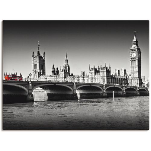 4055327259101 - Wandbild ARTLAND Houses of Parliament & Themse Bilder Gr B H 120 cm x 90 cm Leinwandbild Großbritannien 1 St schwarz Bild Kunstdruck Leinwandbild Kunstdrucke Bilder als Alubild Leinwandbild Wandaufkleber oder Poster in versch Größen