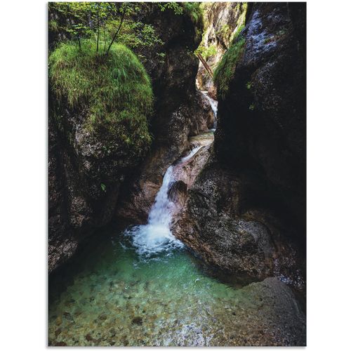 4062144677186 - Alu-Dibond-Druck ARTLAND Almbachklamm im Berchtesgadener Land II Bilder Gr B H 90 cm x 120 cm Alu-Dibond-Druck Gewässer Hochformat 1 St braun Metallbilder als Alubild Leinwandbild Wandaufkleber oder Poster in versch Größen