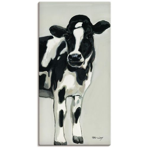 4027292700018 - Wandbild ARTLAND Kuh Bilder Gr B H 75 cm x 150 cm Leinwandbild Haustiere 1 St schwarz Bild Poster Bilder als Alubild Leinwandbild Wandaufkleber oder in versch Größen