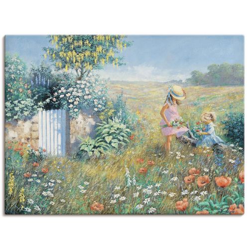 4055327484398 - Wandbild ARTLAND Außerhalb des Gartens grün Bilder B H 120cm x 90cm Leinwandbild Garten Querformat Canvas Leinwand als Leinwandbild Poster Wandaufkleber in verschied Größen B120cm H90cm