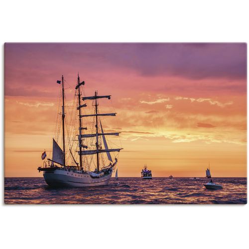 4059745766821 - Wandbild ARTLAND Segelschiffe Hanse Sail in Rostock Bilder Gr B H 120 cm x 80 cm Leinwandbild Boote & Schiffe 1 St lila Kunstdrucke Bilder als Alubild Leinwandbild Wandaufkleber oder Poster in versch Größen