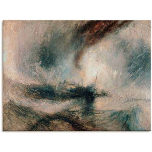 4055327690133 - Wandbild ARTLAND Schneesturm über dem Meer 1842 Bilder Gr B H 120 cm x 90 cm Leinwandbild Gewässer 1 St beige (naturfarben) Bild Poster Bilder als Leinwandbild Wandaufkleber oder in versch Größen
