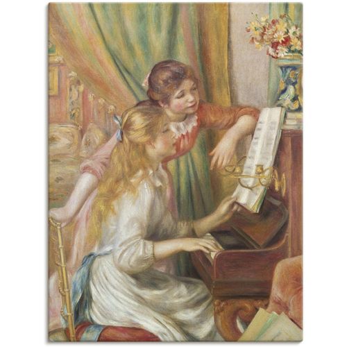 4055327091695 - Wandbild ARTLAND Junge Mädchen am Klavier 1892 Bilder Gr B H 90 cm x 120 cm Leinwandbild Kind 1 St gelb Bild Leinwandbild Kunstdrucke Bilder als Leinwandbild Wandaufkleber oder Poster in versch Größen