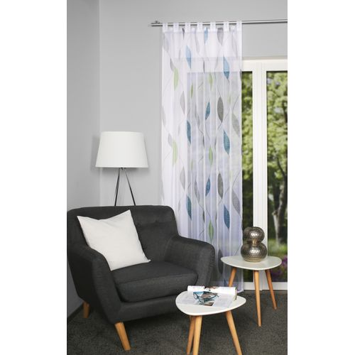 4056751420167 - Gardine HOME WOHNIDEEN PAOLO Gardinen Gr 225 cm Schlaufen 140 cm bunt (blau grün grün) Schlaufen halbtransparent